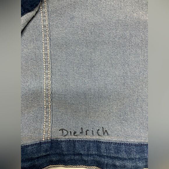 Girl’s Denim Hoodie/Jacket/Shacket, L-XL, Faded Blue/Teal, Handmade/Upcycled - Picture 6 of 7